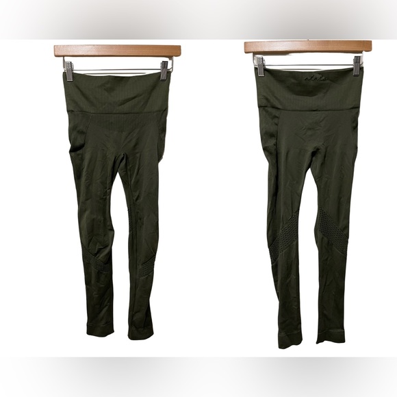 Alala Army Green Seamless Full Length Jersey Sports Tights Size Medium - Picture 3 of 9